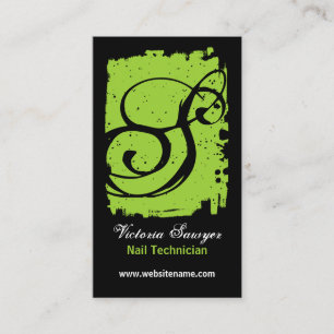 Hip and Bold Monogram Grunge Business Card