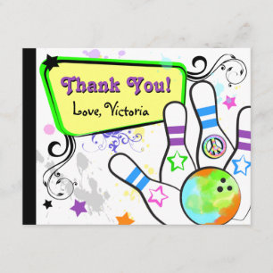 Hip and Colourful Bowling Note Card