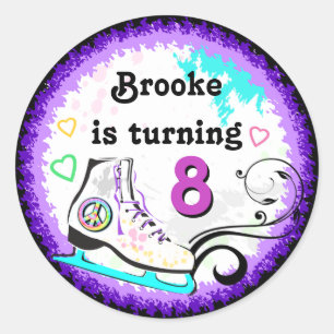 Hip and Colourful Ice Skate Gift Label