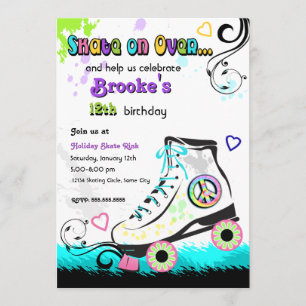 Hip and Colourful Roller Skate Invitation