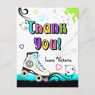 Hip and Colourful Roller Skate Note Card