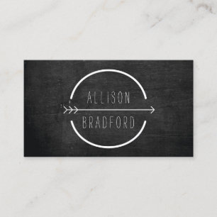 Hip and Rustic Arrow Logo with Handwritten Name Business Card