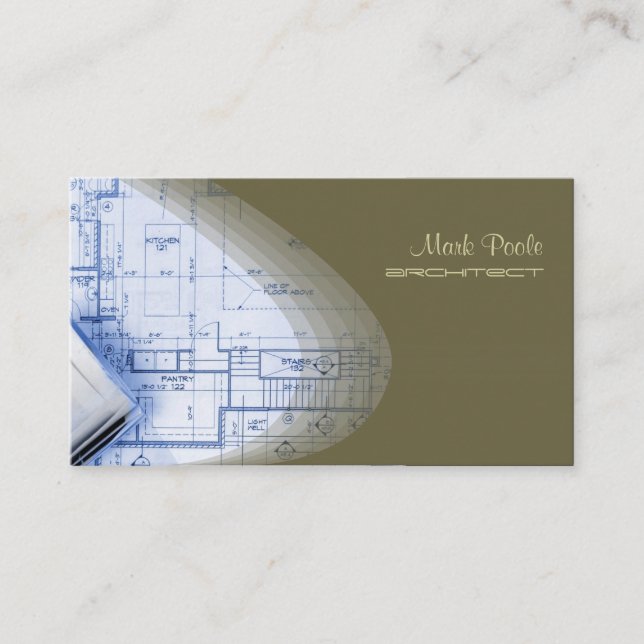 Hip Architect business cards, laurel green Card (Front)