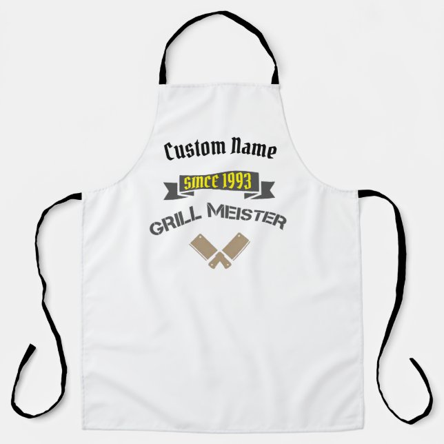 Hip BBQ Lover Griller Captain Dad Mom Funny Grill  Apron (Front)