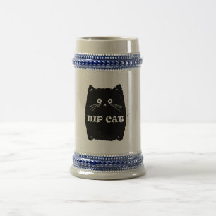 HIP BLACK CAT CATS lover design Beer Stein