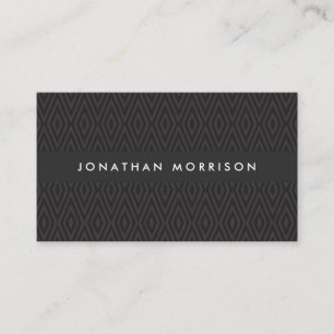 HIP BLACK DIAMOND PATTERN on DARK GRAY Business Card