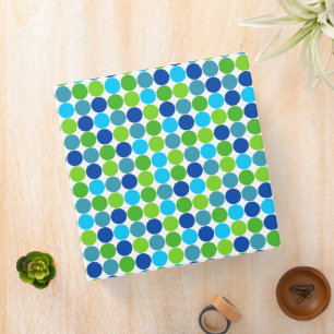 Hip Blue and Green Polka Dot 2 Inch Binder