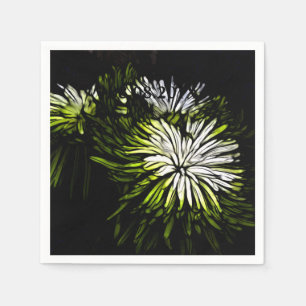 Hip bohemian green Chrysanthemum wedding Napkin