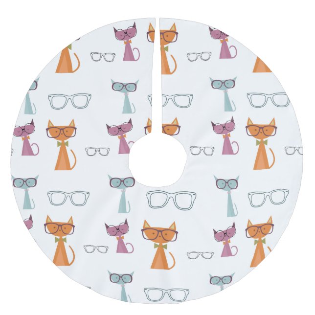 Hip Cats Christmas Brushed Polyester Tree Skirt (Front)