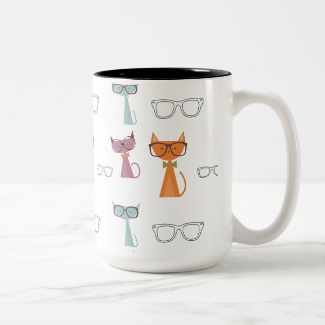 Hip Cats Two-Tone Coffee Mug (Right)