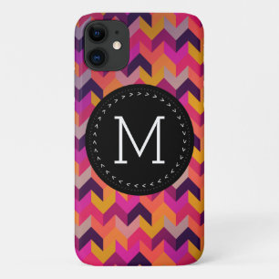 Hip Colourful Geometric Pattern Customized Monogra iPhone 11 Case