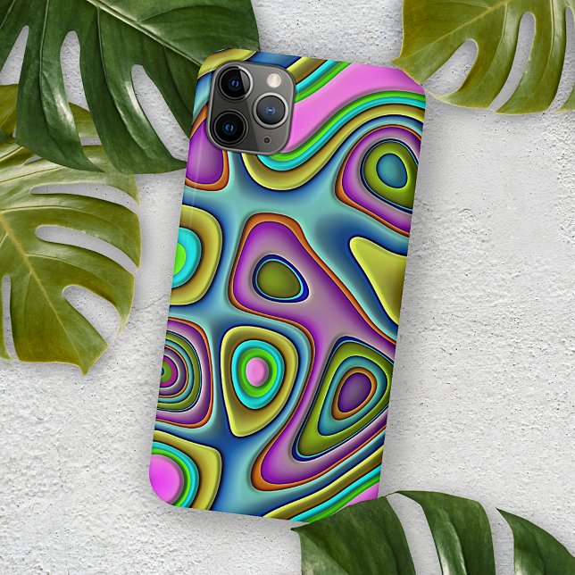 Hip Colourful Retro Chic 3D Liquid Art Pattern iPhone Case (Creator Uploaded)