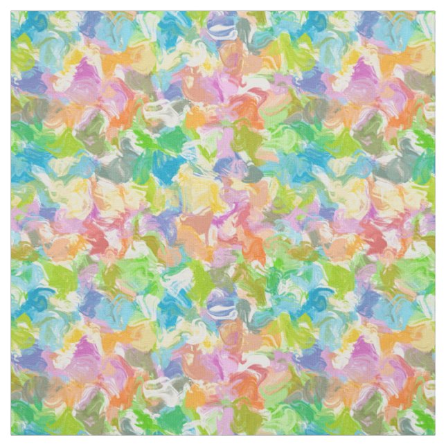 Hip Colourful Vibrant Summer Paint Splatter Patter Fabric (Swatch)