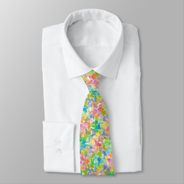 Hip Colourful Vibrant Summer Paint Splatter Patter Tie (Tied)