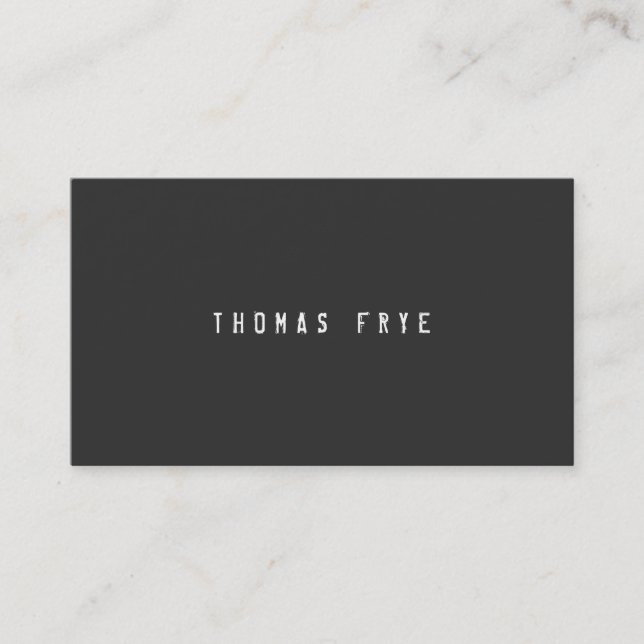 Hip Cool and Edgy, Simple Black Minimalist Business Card (Front)