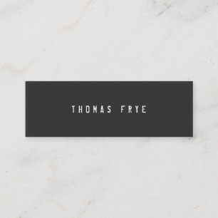 Hip Cool and Edgy, Simple Black Minimalist Mini Business Card