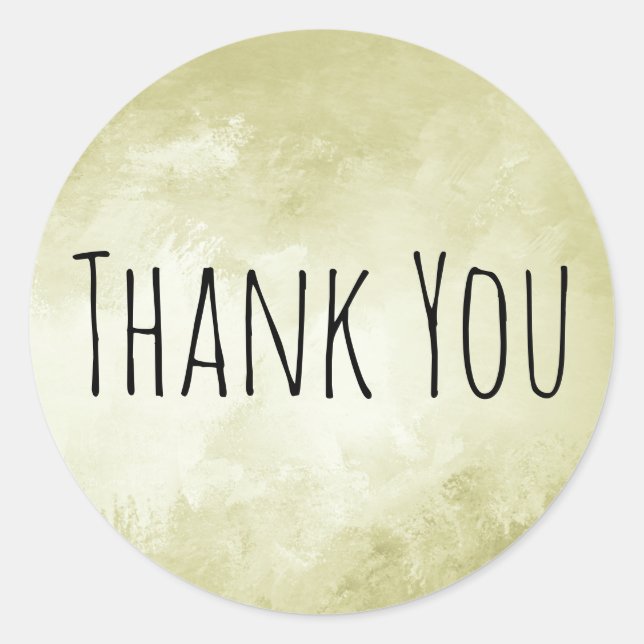 Hip, Cool Trendy Custom Thank You Stickers Gold (Front)