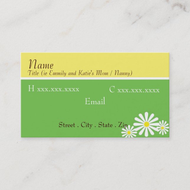Hip Daisy Mommy Card (Front)
