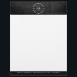 HIP & EDGY MONOGRAM LOGO with ARROW on BLACK WOOD Letterhead<br><div class="desc">Coordinates with the HIP & EDGY MONOGRAM LOGO with ARROW on BLACK WOOD Business Card Template by 1201AM. A hand-drawn logo of a circle with an arrow going through it features your initials and name for a unique logo on this designer letterhead template. © 1201AM CREATIVE</div>