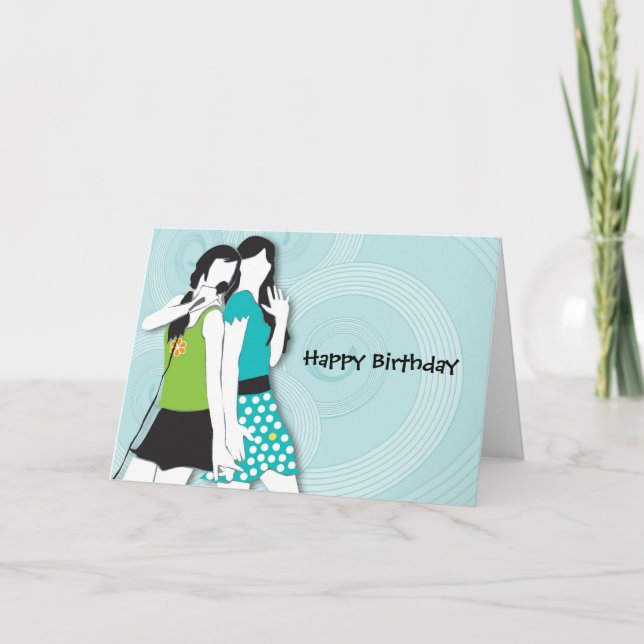 Hip Girls Singing Card (Front)