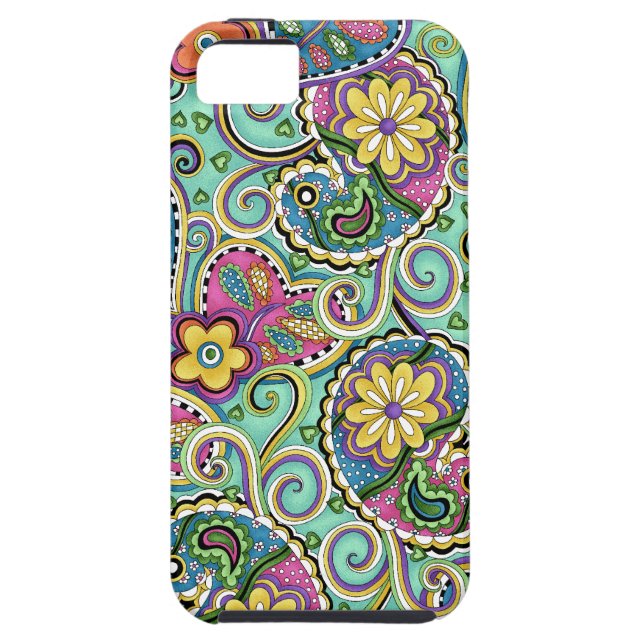 Hip Happy Paisley Teal iPhone 5 Cover (Back)
