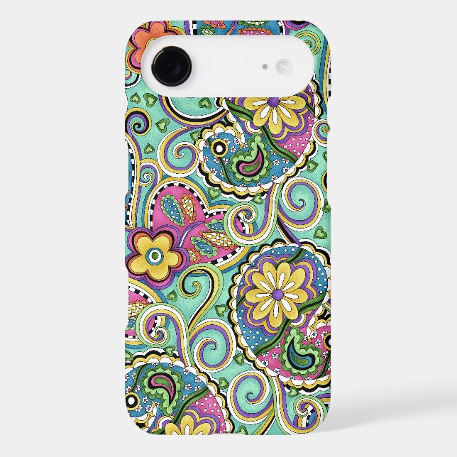 Hip Happy Paisley Teal iPhone 5 Cover (Back)
