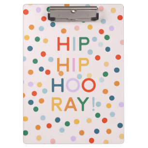 Hip Hip Hooray Birthday Party Congrats Clipboard