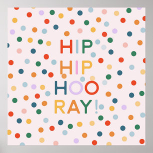 Hip Hip Hooray Birthday Party Congrats Poster