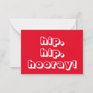 hip, hip, hooray! Congratulations, red white card