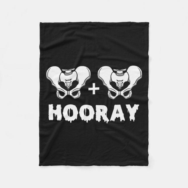 Hip Hip Hooray Funny Anatomy Pun Skeleton Bone  Fleece Blanket (Front)