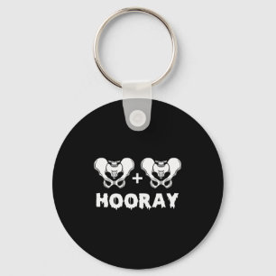 Hip Hip Hooray Funny Anatomy Pun Skeleton Bone Keychain