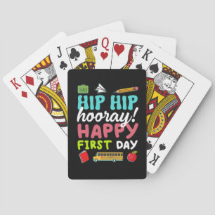 Hip Hip Hooray Happy First Day Playing Cards
