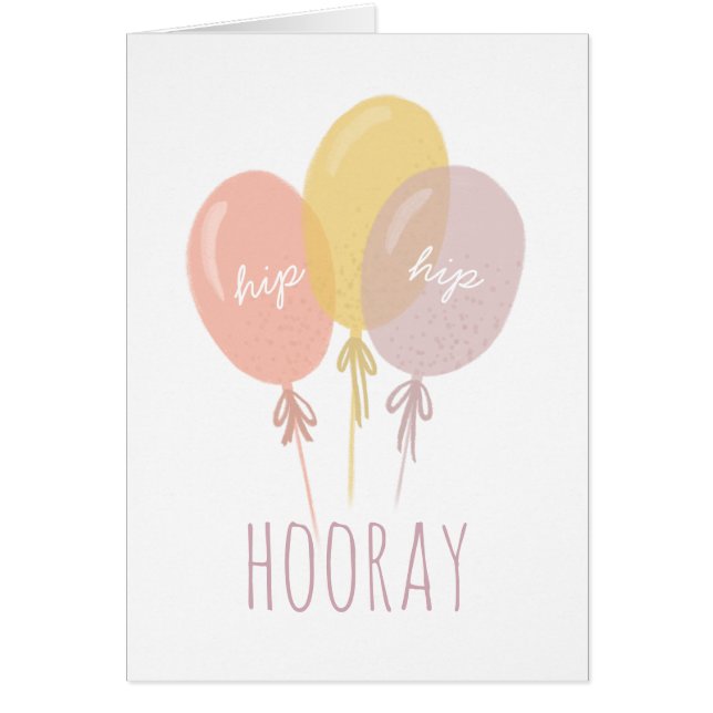 Hip Hip Hooray, Joyeux anniversaire. Ballons migno (Devant)