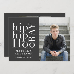 Hip hip hooray photo graduation party multi photo announcement