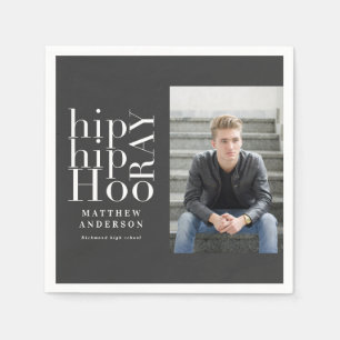Hip hip hooray photo graduation party  napkin