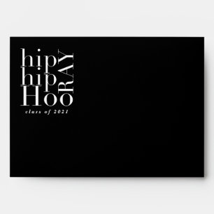 Hip hip hourra graduation moderne enveloppe graphi