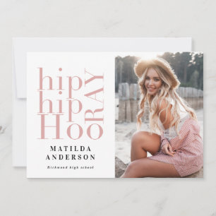 Hip hip hourra photo graduation fête invitation