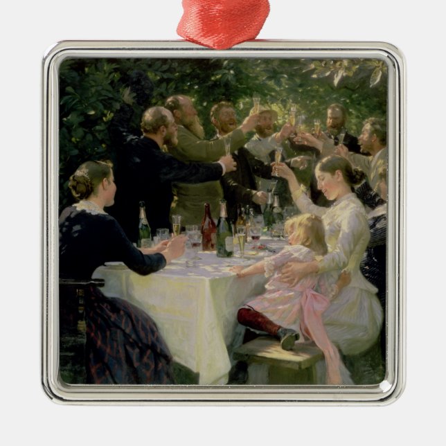 Hip Hip Hurrah! Artists' Party at Skagen, 1888 Metal Ornament (Front)