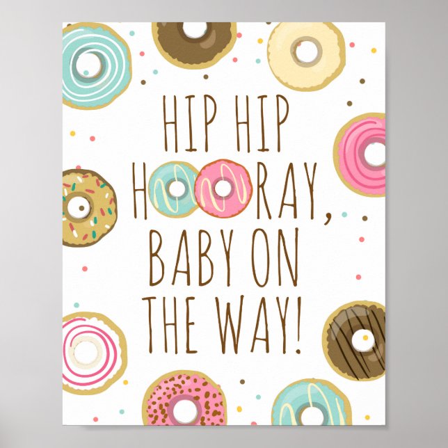 Hip Hooray Baby On The Way Doughnut Baby Shower Si Poster (Front)