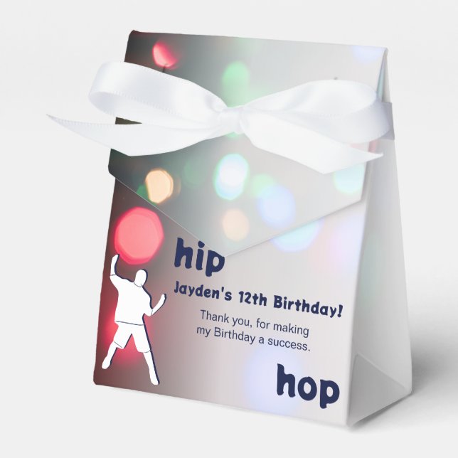 Hip Hop 12th Birthday Dance Party Favor Box (Front Side)