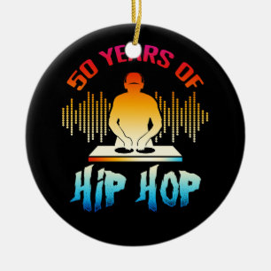Hip Hop 50th Anniversary 50 Years DJ Turntable 197 Ceramic Ornament