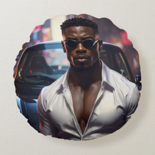 Hip Hop - American Rap Star -  Round Pillow