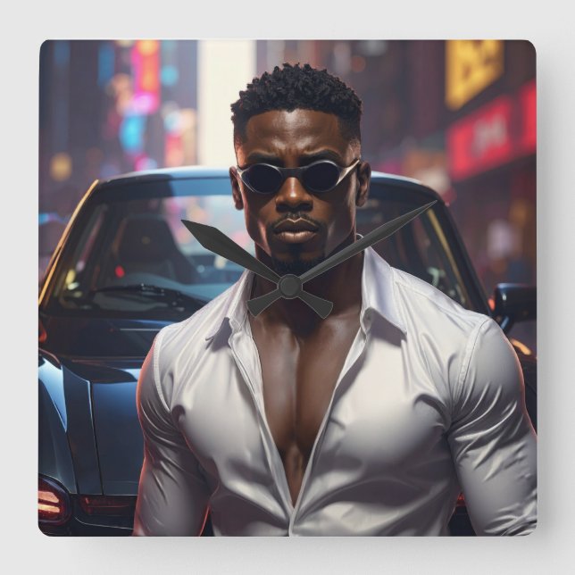 Hip Hop - American Rap Star -  Square Wall Clock (Front)