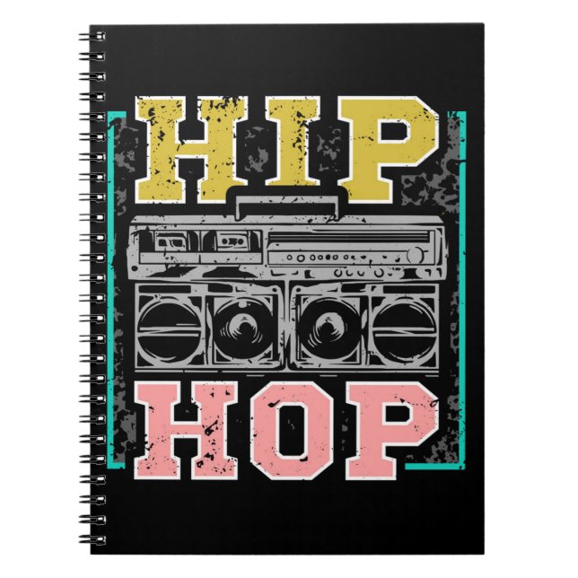 Hip Hop Artists Cassettes Old School Rap Notebook (Front)