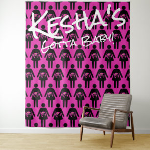 Hip Hop Baby Shower Pregnant Icon Photo Backdrop Tapestry