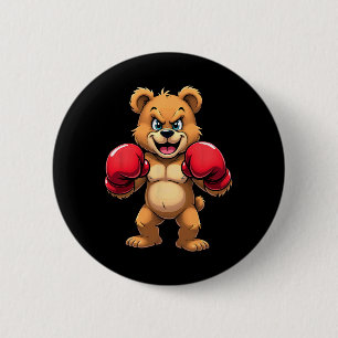 Hip Hop Bear Boxing Kickboxing 2 Inch Round Button