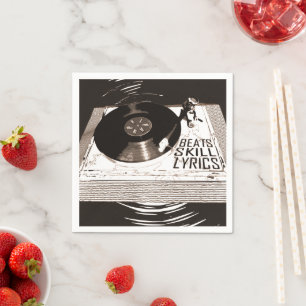 HIP HOP BEATS SKILL LYRICS ON TURNTABLE NAPKIN