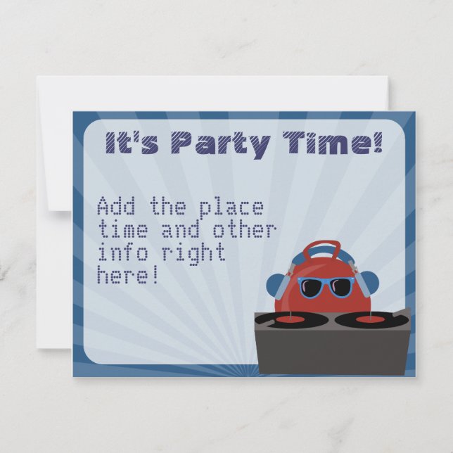 Hip Hop Bouncy Ball DJ Party Invitation (Front)