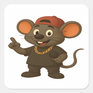 Hip Hop Cartoon Mouse Rapper Sticker