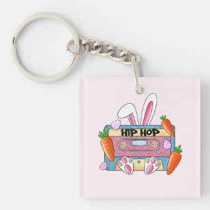 Hip Hop Cassette Tape Bunny Keychain